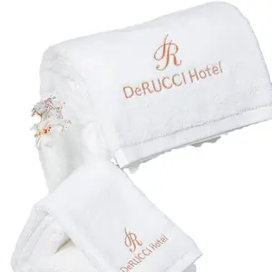 عالية الجودة طقم مناشف للفنادق 100% القطن حمام الوجه اليد منشفة مع شعار التخصيص