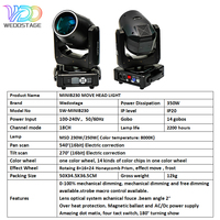 Projecteurs LED mobiles 350W pour DJ, éclairage de scène à 48 prismes, 14 gobos, 15 couleurs, DMX512, activés par le son, faisceau RGBW, pour mariage, IP20