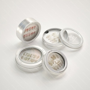 Boîtes en aluminium avec couvercle transparent pour capsules d'ongles |   Conteneurs de rangement en métal pour faux ongles et accessoires de nail art - Product Image 2