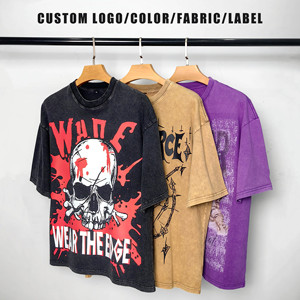 T-shirt Oversize Nera Personalizzata con Grafica Streetwear Lavata Vintage da <span class=keywords><strong>Uomo</strong></span> - Abbigliamento all'Ingrosso - Product Image 2