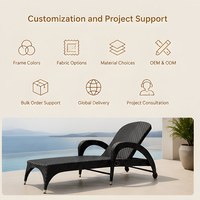 Chaise longue de piscine d'hôtel de plage avec roulettes, chaise longue incurvée durable pour complexe hôtelier en plein air