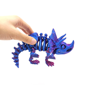 Squelette de Triceratops imprimé en 3D, <span class=keywords><strong>dinosaure</strong></span> articulé préhistorique, figurine 3D, décoration de bureau pour adultes - Product Image 2