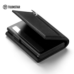 TILONSTAR TVC302p Trifold in vera pelle Rfid Pop up portafoglio in alluminio <span class=keywords><strong>porta</strong></span> <span class=keywords><strong>carte</strong></span> di credito <span class=keywords><strong>con</strong></span> tasca portamonete - Product Image 5