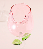Verres à vin rouge de luxe en verre borosilicate haut de gamme, forme rose artistique et unique, 150ml/280ml, pied court
