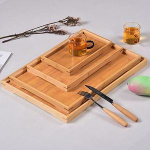 Ensemble de plateaux de service en bambou rectangulaires, bois naturel, style japonais, pour le thé, le café, la salle à manger, la cuisine - Product Image 1