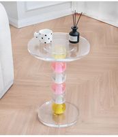 Table d'appoint moderne en acrylique transparent pour salon chambre balcon-petite table basse pour usage domestique