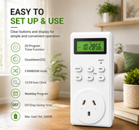 Interruptor Temporizador Digital con 19 Programas y Alta Capacidad de Carga de 15A