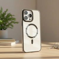 Coque de téléphone antichoc TPU + PC Ins de charge sans fil magnétique forte à changement de couleur pour 12 16 Pro Max 17 Air