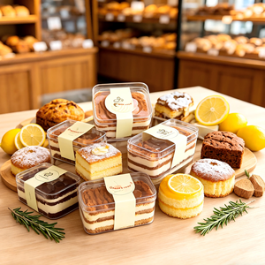 En stock, boîte à dessert en plastique transparent pour tiramisu avec <span class=keywords><strong>couvercle</strong></span>, matériau PS alimentaire, conteneur - Product Image 5