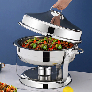 Plat de service chauffant en acier inoxydable pour buffet, ensemble chauffe-plat pour buffet - Product Image 4