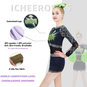 Uniformes de pom-pom girl de grande taille violet/rose pour le jour du match <span class=keywords><strong>Jupe</strong></span> de pom-pom girl Uniformes R Uniformes de pom-pom girl Orange personnalisés et noirs - Product Image 4