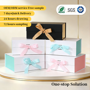 Custom Luxury Matte Black Magnetic Folding Gift Box Collapsible Rigid Paper Packaging Box with Logo - Product Image 1