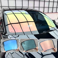 Película para Ventanas de Automóvil PET Camaleón de 1.52x30M, Tinte para Ventanas con Rechazo de Calor y Rayos UV, Cambio de Color Azul, Rojo y Morado, Rollo con Garantía de 10 Años