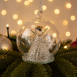Palline di Natale in Vetro Personalizzate Fatte a Mano di Alta Qualità con Design <span class=keywords><strong>Angelo</strong></span>, Decorazioni Ecologiche per la Casa - Product Image 2