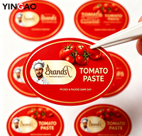 Autocollants d'emballage en vinyle personnalisés, durables, écologiques, imperméables, pour boîtes de tomates, avec logo personnalisé, découpe Kiss Cut, adhésifs