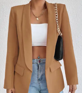 Blazer noir femmes costume de haute qualité à manches longues Blazer boutonné mince décontracté été manteau haut personnalisé <span class=keywords><strong>POD</strong></span> manteau classique pour les femmes - Product Image 4