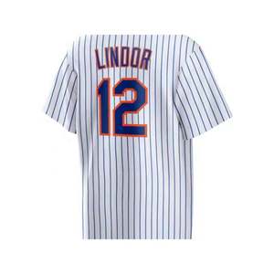 Listo para enviar New York Francisco Lindor White Home <span class=keywords><strong>Camiseta</strong></span> de béisbol cosida de la mejor calidad - Product Image 1