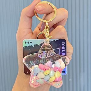 Backpack Car Pendant Creative Cute Acrylic Star Shape <b>Key</b> <b>Chain</b> Keyring Quicksand Liquid Floating Keychain Custom <b>Key</b> <b>Chain</b> - Product Image 4