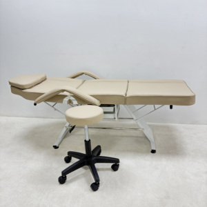 Conjunto Moderno y Duradero de Muebles de Cuero para Salón de Belleza con Camilla, Taburete, Carrito Facial, Camilla para Spa y Silla de Tatuajes - Product Image 3
