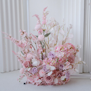 LANJO Autumn Pink Floral <b>Swag</b> For Wedding Sign Board, Engagement And Birthday Party Decor - Product Image 4