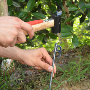 Estacas de acero para tienda de campaña de 30 cm, para exteriores, a prueba de viento, con gancho para lona, para uso de supervivencia. - Product Image 2