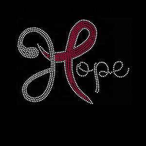 Fer personnalisé vêtements cristal Flatback strass transfert espoir amour foi ruban de sensibilisation au Cancer du sein Technique Hot-Fix - Product Image 6