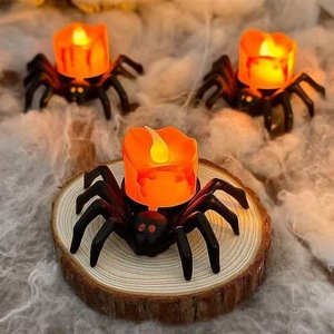 Lanternes citrouilles d'Halloween, bougies araignées originales, ambiance festive, décorations LED pour la décoration des fêtes - Product Image 2