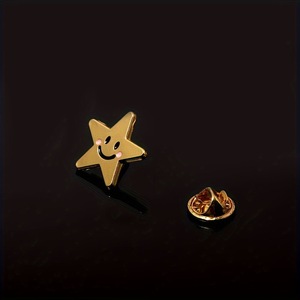 Pin de Solapa de Metal Personalizado al por Mayor, de Buena Calidad, Venta Directa de Fábrica en China, Diseñ<span class=keywords><strong>o</strong></span> Kawaii de Carita Sonriente, Estrella de Esmalte - Product Image 6
