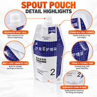 Pochette Doypack personnalisée en forme de bouteille sablier avec bec verseur découpé, pour emballage de crème colorante capillaire de salon, haute barrière