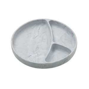 Marble Color Silicone Divided Plate Baby Tableware Set for Toddlers Kids Daily Meals and Self Feeding <strong>at</strong> <strong>Home</strong> and Daycare - Product Image 3