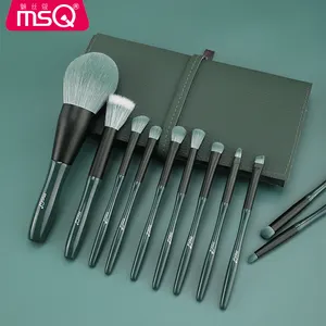 MSQ 11 pcs conjunto de pincéis de maquiagem personalizados de alta qualidade para mulheres, conjuntos de pincéis de maquiagem com ferramentas para sombra e contorno de rosto