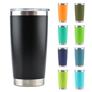 Tazze da caffè da viaggio per auto in acciaio inossidabile con isolamento sottovuoto a doppia parete da 20 once all'ingrosso con coperchi - Product Image 1
