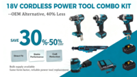 Kit combiné 5 outils 18V : Clé à chocs, tournevis, perceuse, ponceuse, cliquet, 2 batteries, chargeur rapide, outils pour le travail du bois