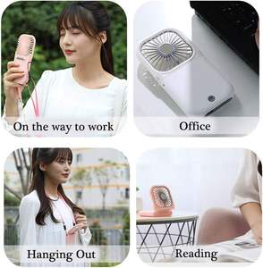 Ventilateur de cou portable, mini ventilateur silencieux, ventilateur personnel pliable rechargeable par USB, batterie externe 3000 mAh, ventilateur tour de cou mains libres - Product Image 2
