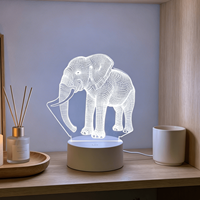 Veilleuse intelligente 3D, 7 couleurs, lumières LED changeantes, décoration de chambre à coucher pour chambre d'enfant, pour utilisation dans le salon