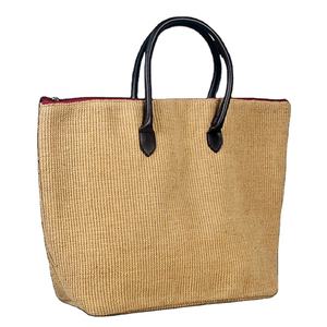 Bolsa de Compras de Yute Ecológica de Primera Calidad con Asa de Cinta de Cuero Negra, Producto de Alta Calidad a Precio Accesible - Product Image 3