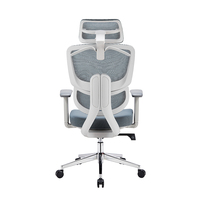 Chaise de bureau moderne réglable en maille, pivotante, avec dossier en tissu et soutien lombaire ergonomique