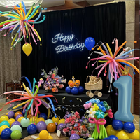 Ballons longs et épais en gros, bandes de latex multicolores vibrantes pour décorations de fond de fête d'anniversaire et de mariage