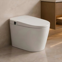 WC intelligent monobloc à poser au sol avec chasse automatique, siège chauffant et bidet électrique intelligent pour salle de bain moderne
