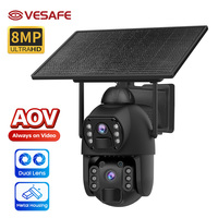 Caméra solaire PTZ VESAFE avec enregistrement, détection de mouvement AOV, alarme, caméra de sécurité extérieure pour la surveillance des champs et des fermes