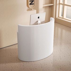 Bancone <span class=keywords><strong>Reception</strong></span> Moderno Ecologico Personalizzato in Laminato 100cm Bianco <span class=keywords><strong>per</strong></span> Ospedali, Hotel, Uffici e Negozi - Product Image 2
