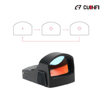 Cuinfi 1x24mm Mini Viseur Réflexe Point Rouge à Activation par Mouvement (Shake Awake) 10 Niveaux de Luminosité, Lunette Tactique Multi-Réticules Point Rouge