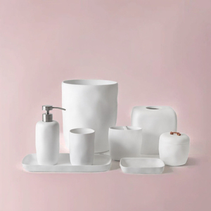 Juego de Accesorios de Baño de Resina Blanca al por Mayor, Juego de Accesorios de Baño Modernos para Hotel, Hogar, Habitación de Huéspedes - Product Image 3