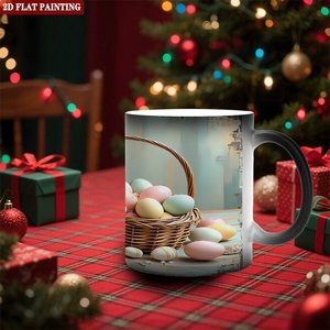 Frosted Black 11oz <b>Ceramic</b> Mug Heat Activated Sublimation Blank <b>Cup</b> For Custom Design - Product Image 2