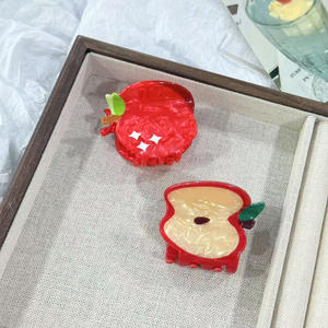 Nuova simulazione <span class=keywords><strong>Clip</strong></span> per capelli a forma di mela con <span class=keywords><strong>Clip</strong></span> per capelli ragazza carina e dolce - Product Image 1