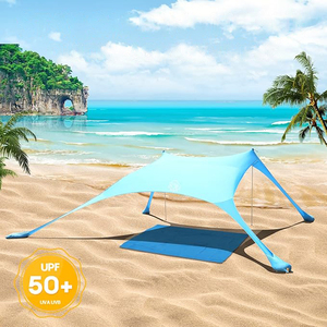 Toldo de aluminio para camping, playa, sombrilla, carpa de playa, refugio solar con sacos de arena - Product Image 1