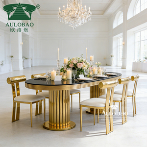 Luxurious Modern Stainless Steel MDF Top Bride and Groom Wedding <b>Dining</b> <b>Tables</b> for Home & Hotel Use - Product Image 4