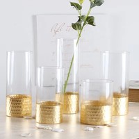 Vase de sol déco doré avec nid d'abeille Art Opaque Décoration douce pour la maison Salon Salle à manger Arrangement floral de table