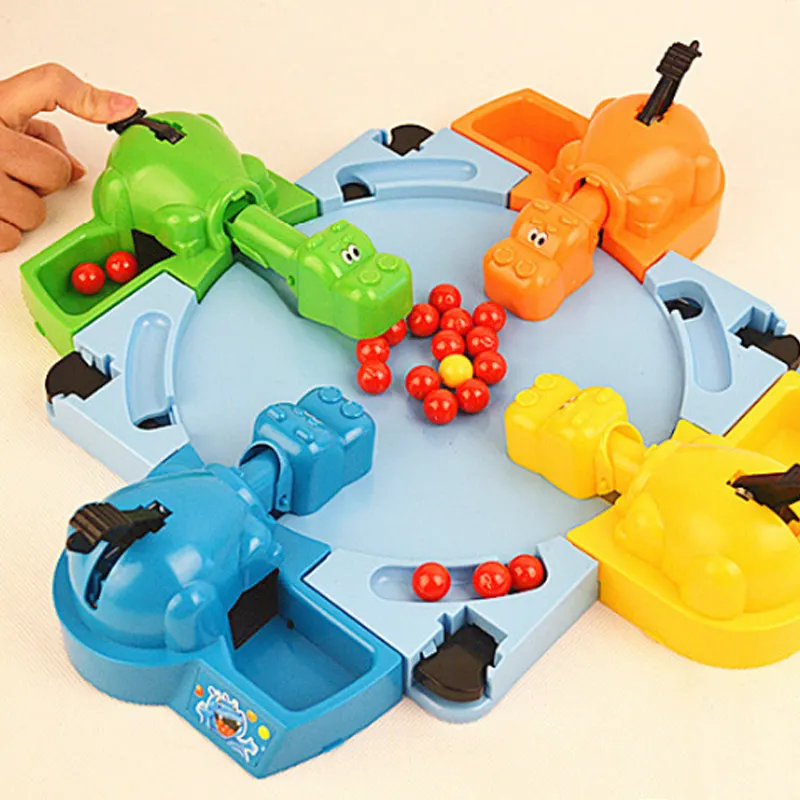 Hippo Makan Manik Papan Permainan Marmer Desktop Mainan