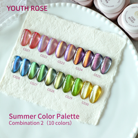 YOUTH ROSE Gel Cat Eye Super Brillant Professionnel – Fournitures de Vernis Gel 30 Couleurs Haute Qualité Non Toxique Inodore Effet Œil de Chat pour Ongles